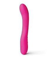 INYA Wiggle Stick Gyrating Silicone Vibrator Pink showcasing its flexible silicone body and ribbed shaft.