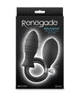 Renegade Inflataplay Inflatable Anal Plug Black packaging with pump for customizable size and grip.