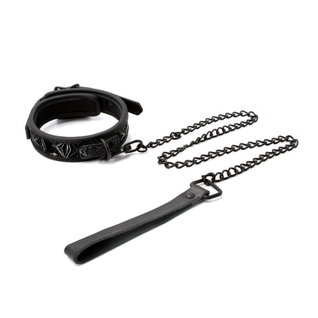 Sinful 1 Inch Collar and Leash Black set featuring a sleek collar and matching leash for stylish play.