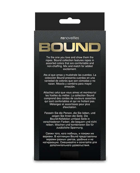 Bound 50 ft Bondage Restraints Rope Silver packaging, featuring descriptive text and product details.