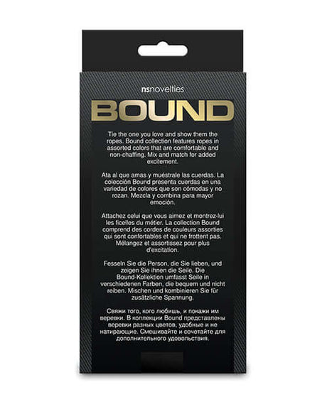 Bound 50 ft Bondage Restraints Rope Pink packaging showcasing product features and design.