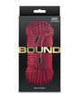 Bound 50 ft Bondage Rope Red packaging featuring a smooth red rope for comfortable use.