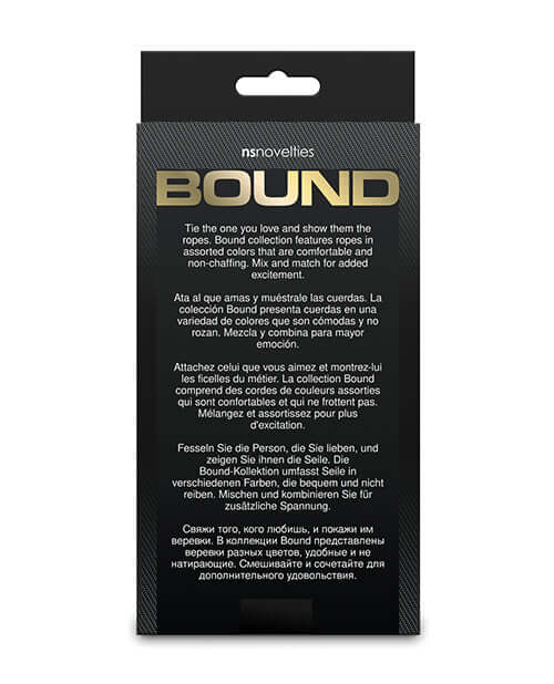 Bound 50 ft Bondage Restraints Rope Green packaging showcasing comfort and versatility in bondage play.