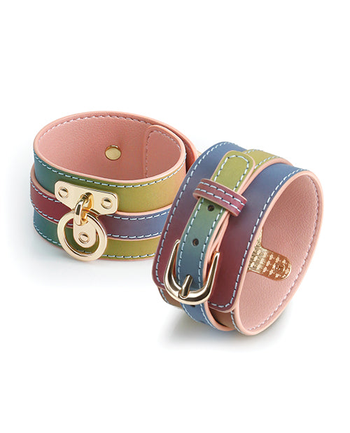 Spectra Bondage Ankle Cuff Rainbow in vibrant colors for secure and comfortable restraint.