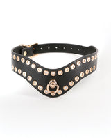 Fetish & Fashion Kali Studded Collar Black featuring golden studs on a sleek black band for bold style.