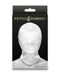 Fetish & Fashion Nylon Closed Hood White packaging showcasing a sensory deprivation hood design.