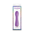 Charms Flora Rechargeable Silicone Mini Vibrator Violet with LED heart in packaging, compact pleasure toy design.