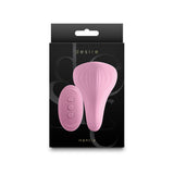 Desire Mantra Coral Dual Motor Panty Vibrator in coral pink packaging with wireless remote control