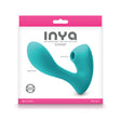 Inya Sonnet G-Spot Suction Vibrator Teal packaging showcasing its dual-action design and vibrant color.