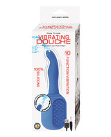 Nasstoys 10 Function Vibrating Anal Douche Blue packaging with silicone vibes and 10 vibration functions for pleasure.