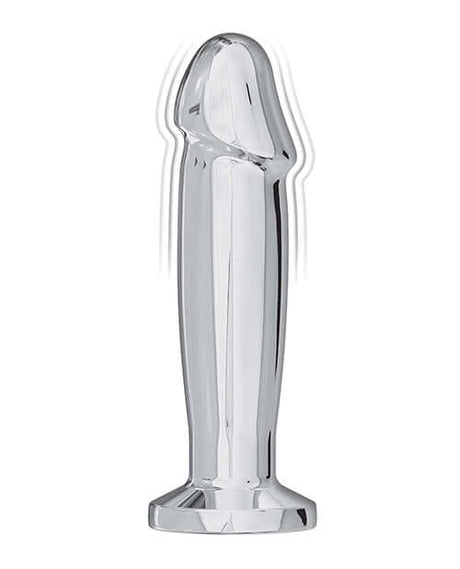 Ass-sation Remote Vibrating Metal Anal Ecstasy Silver with a smooth, shiny surface for pleasurable anal play.