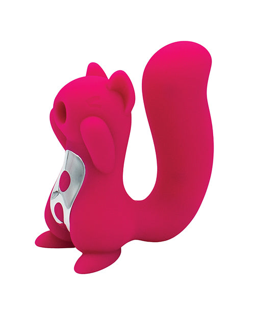 Natalie's Toy Box Screaming Squirrel Vibrator Hot Pink in playful design, featuring air pulse and vibration functions.