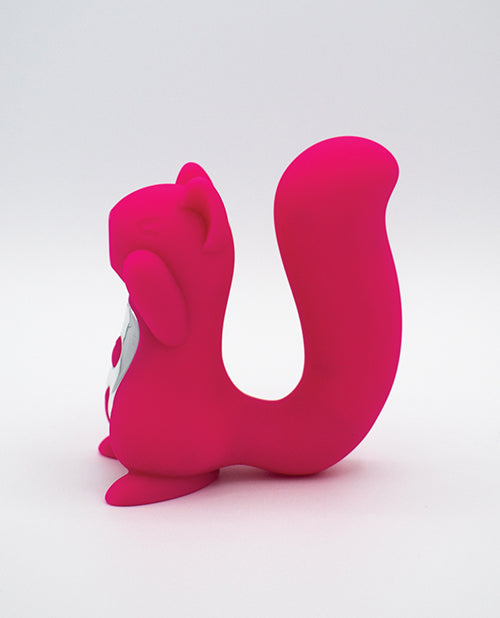 Natalie's Toy Box Screaming Squirrel Vibrator Hot Pink side view showcasing its cute design and playful color.