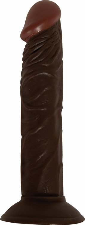 Afro American Whopper Vibrating 8 inch Dildo Brown showcasing realistic sculpting and supple finish.