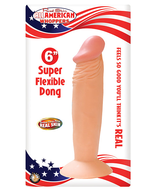 All American Whopper 6 Inch Realistic Dong Flesh – super flexible dildo with lifelike feel and natural finish.