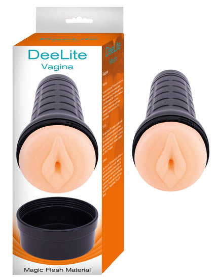 Nasstoys Dee Lite Vagina Masturbator Flesh in packaging showcasing lifelike design and magic flesh material.