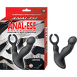 Anal-ese Collection Scrotum & P-spot Stimulator Black in packaging with 10 vibration functions showcased.