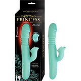 Image of Princess Passion Heat Aqua Rabbit Vibrator with a curved design and 7 functions for dual stimulation.