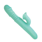 Princess Passion Heat Aqua Rabbit Vibrator in a sleek aqua silicone design featuring dual motors.