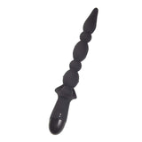 Nasstoys Vibrating Buttfuk Silicone Anal Wand Black with tapered, beaded design for anal stimulation.