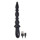 Nasstoys Vibrating Buttfuk Silicone Anal Wand Black with tapered and textured design for anal play.
