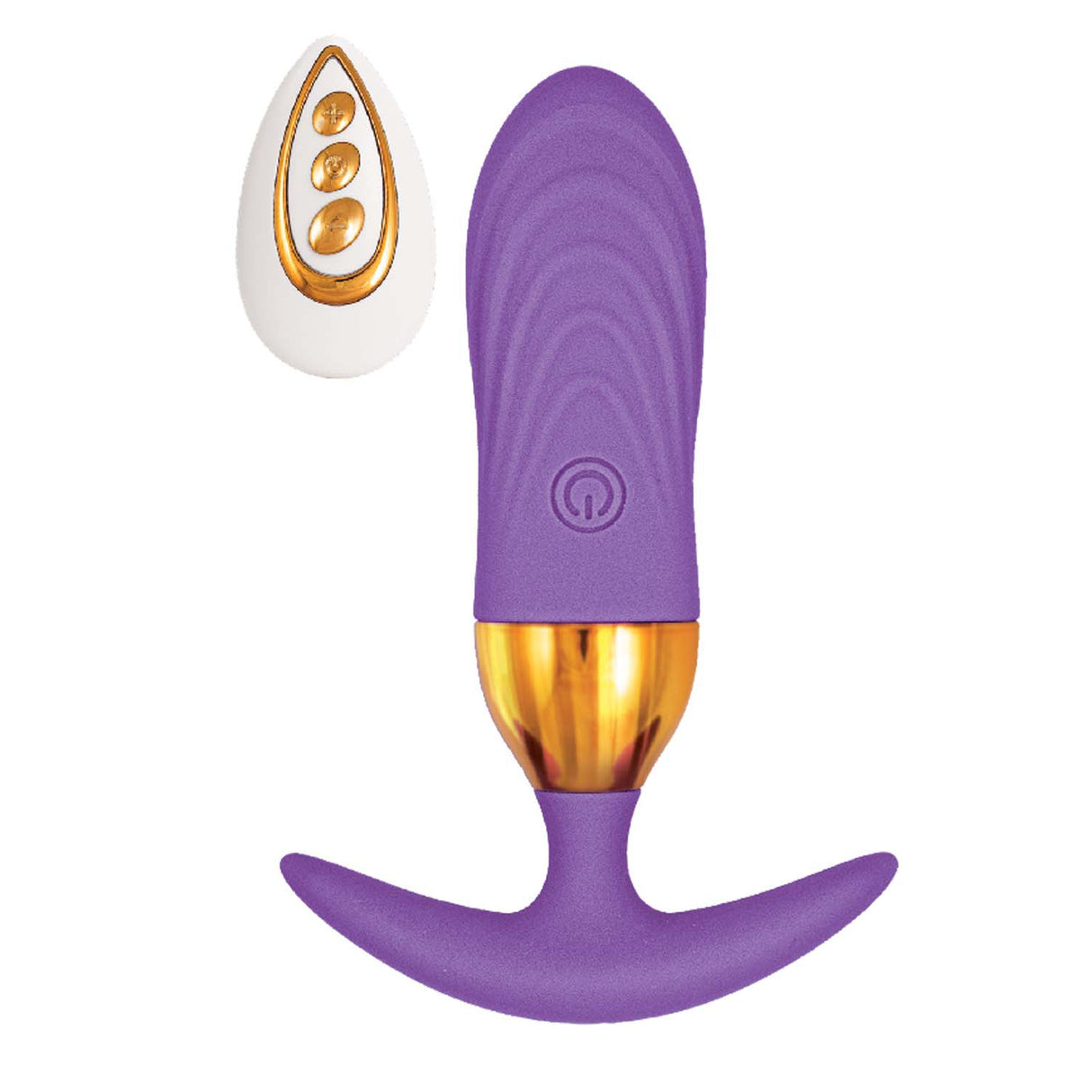 The Beat Magic Power Vibrating Anal Plug Purple with remote control for powerful vibrations.