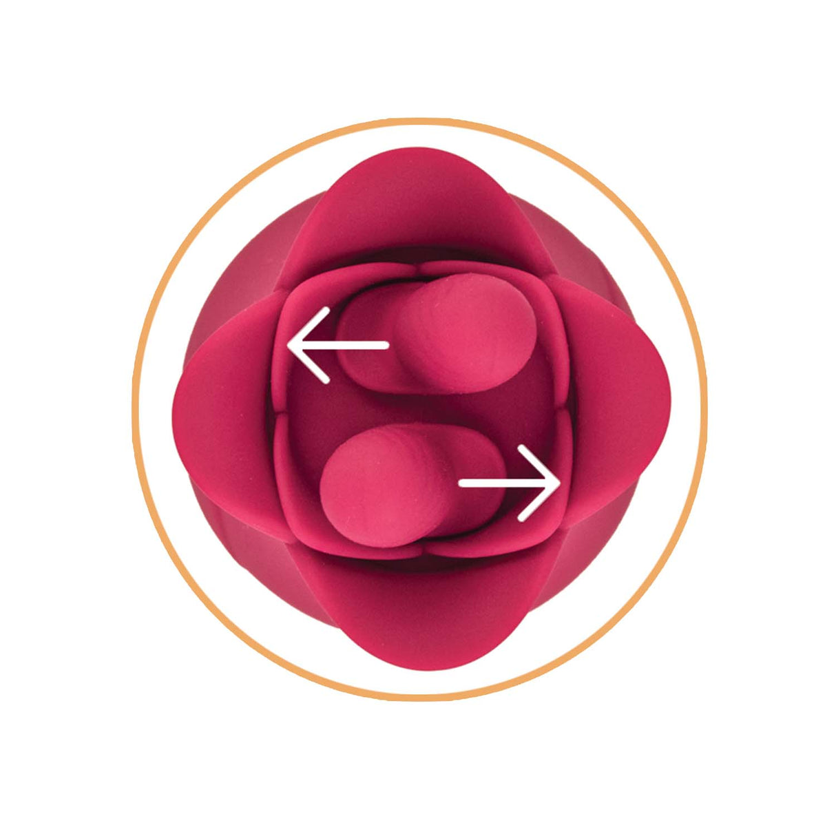 Clit-tastic Tulip Finger Massager & Plug Red top view showing dual-action design for enhanced pleasure.