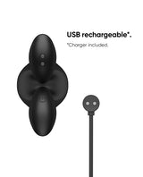 Nexus Bendz Remote Control Butt Plug Medium Black with USB rechargeable feature and charger included