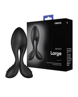 Nexus Bendz Vibrating Butt Plug Large Black with packaging, showcasing its silicone design and bendable arms.