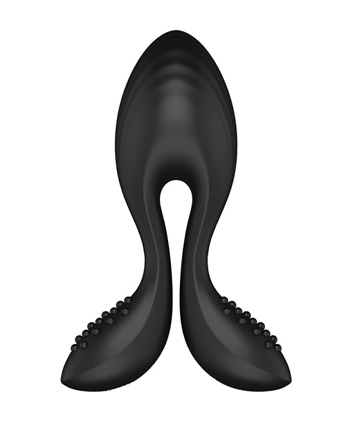 Nexus Bendz Vibrating Butt Plug Large Black showcasing a sleek design with bendable arms and textured surface.