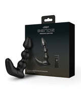 Nexus Bendz Bendable Prostate & Perineum Massager Black in packaging, showcasing its flexible design and remote control features.