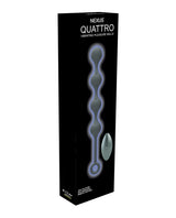Nexus Quattro Vibrating Anal Balls Black packaging displaying graduated silicone pleasure balls and remote control.