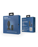 Nexus Tornado Rotating Vibrating Butt Plug Remote Black product packaging showing front and back.