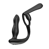 Enhancer Vibro Plug & Penis Sheath Black, dual-action vibrating accessory for enhanced sensation.