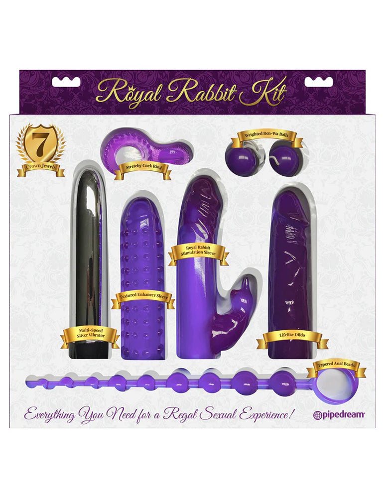 Pipedream Royal Rabbit 7 Piece Vibrating Kit Purple featuring a variety of pleasure products for ultimate enjoyment.