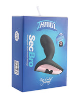 Thrillz Sec Bro Silicone Prostate Massager with Remote packaging showcasing remote control feature and product design.