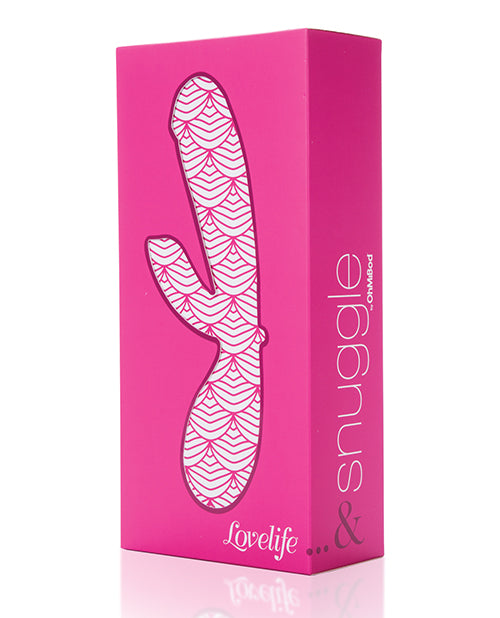 OhMiBod Lovelife Snuggle Dual Stimulation Vibe Pink packaging with intricate design.