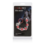 CalExotics Small Anal Beads Assorted Colors in packaging with easy retrieval loop for pleasure exploration.
