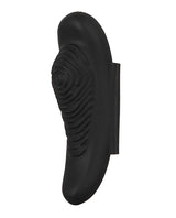 GoGasm Panty Vibrator Black with textured surface and magnetic wings for discreet stimulation on the go.