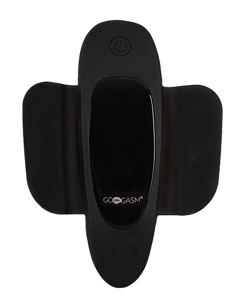 GoGasm Panty Vibrator Black with magnetic wings for secure fit and clitoral stimulation.