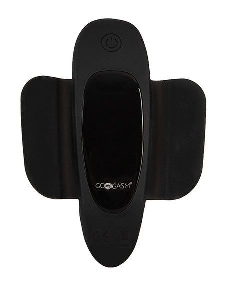 GoGasm Panty Vibrator Black with magnetic wings for secure fit and clitoral stimulation.