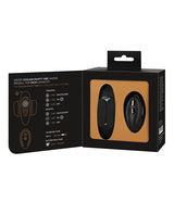 GoGasm Panty Vibrator Black packaging showing features and buttons for discreet pleasure.
