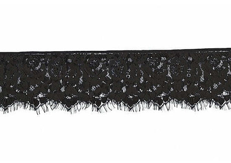 Ouch Mystere Lace Eye Mask Blindfold Black, elegant black lace with intricate floral design.