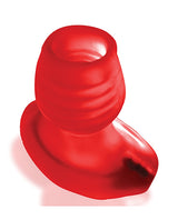 Oxballs Glowhole 2 Hollow LED Buttplug Large Red Morph in red silicone with ergonomic design.