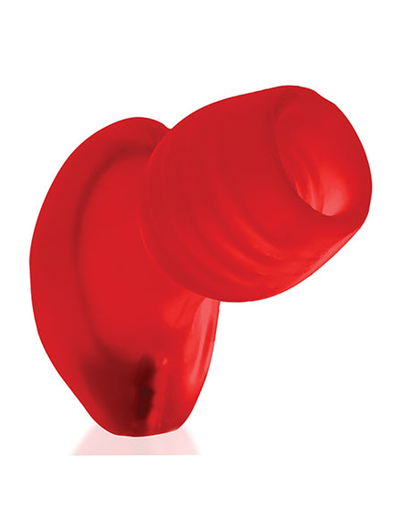 Oxballs Glowhole 2 Hollow LED Buttplug Large Red Morph showcasing its smooth red silicone design.