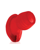 Oxballs Glowhole 1 Hollow Buttplug LED Small Red showcasing soft, grippy texture and glowing LED insert.