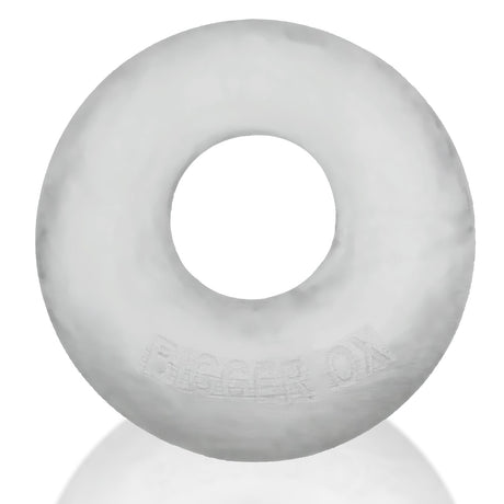 Oxballs Bigger Ox Padded Cock Ring Clear Ice with soft, squishy design for comfort and durability.