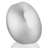 Oxballs Bigger Ox Padded Cock Ring Clear Ice showing soft, padded design for comfort and enhanced bulge.