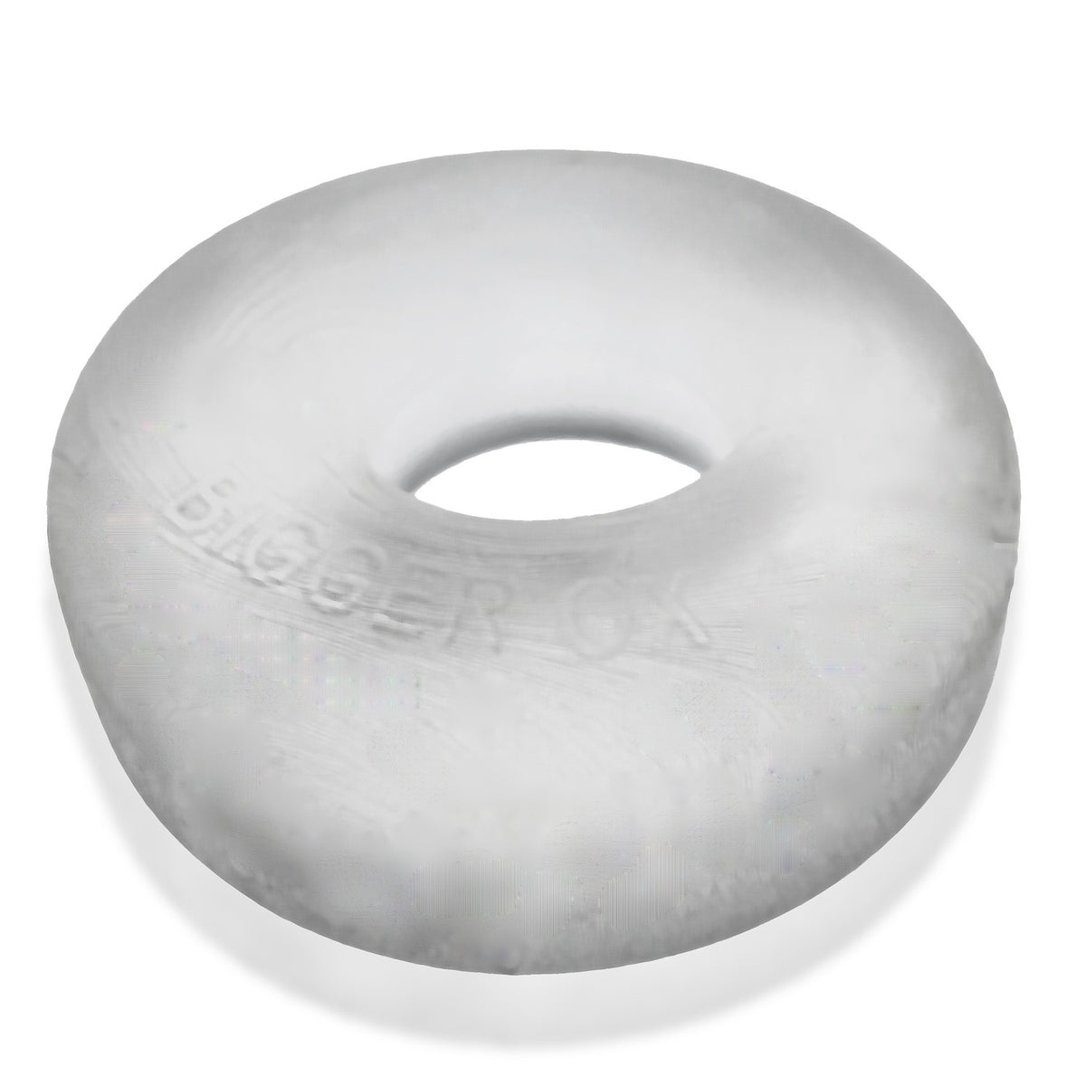Oxballs Bigger Ox Padded Cock Ring Clear Ice is a soft, squishy cock ring designed for all-day comfort and enhanced bulge.