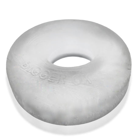 Oxballs Bigger Ox Padded Cock Ring Clear Ice is a soft, squishy cock ring designed for all-day comfort and enhanced bulge.